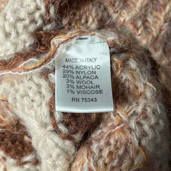 NWT Anthropologie Elsamanda Italy Stripe Chunky Alpaca Wool Blend Sweater M - Picture 5 of 5